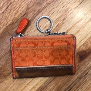 Coach key chain coin card holder wallet